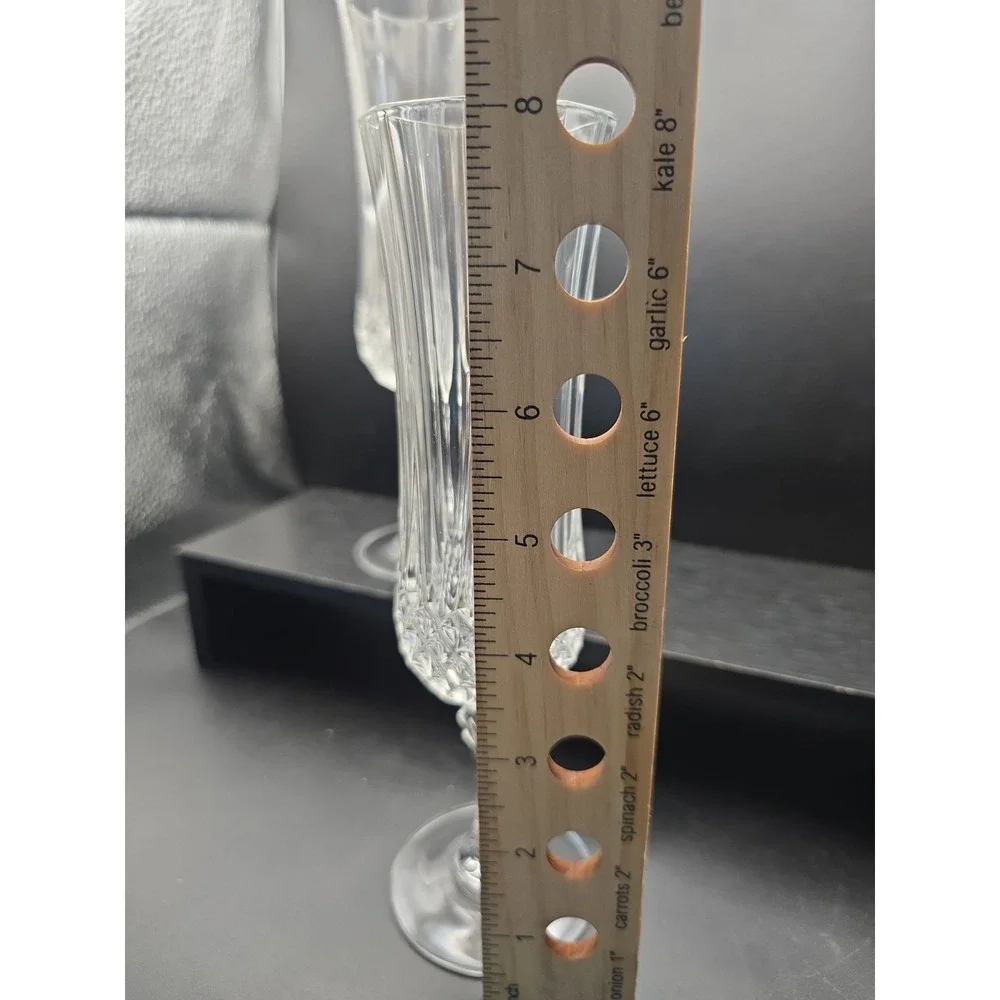 Cristal D'Arques Longchamp champagne Flute Crystal glasses set of 4 stems 4-oz